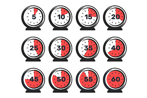 Clock with timer. Time countdown, an Object Illustration by Vectorbuum