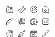 Set of car related line icons, an Outline Icon by motorama (Thumbnail 1 of 2)