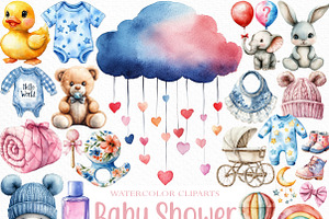 Baby Shower Clipart, an Illustration by Craft Nest