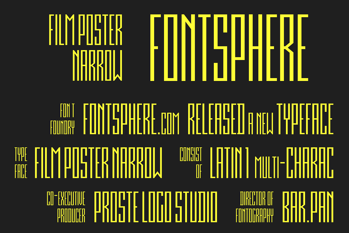 Film Poster Narrow |3 fonts preview 3