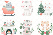 Christmas Cat Clipart, an Illustration by Black Bird Studio (Thumbnail 4 of 6)