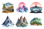 Watercolor Mountain Clipart, an Illustration by Daily.Designs (Thumbnail 2 of 4)