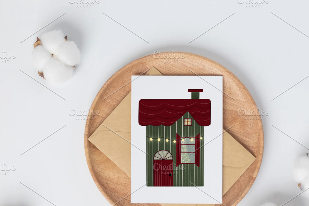 Christmas Houses Village Clipart, a Decorative Illustration by Oleksandra Illustrates (Photo 11 of 14)