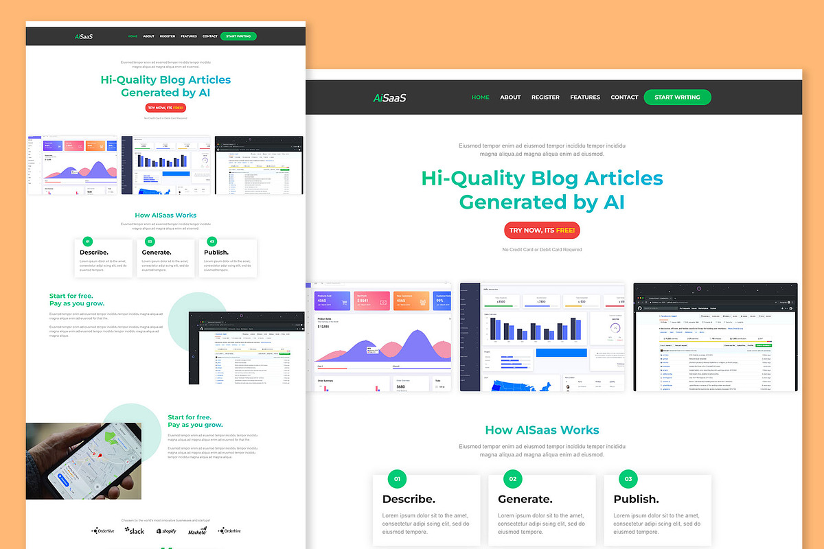 Cloud Saas Landing Page, a Landing Page Template by K_Srinivas