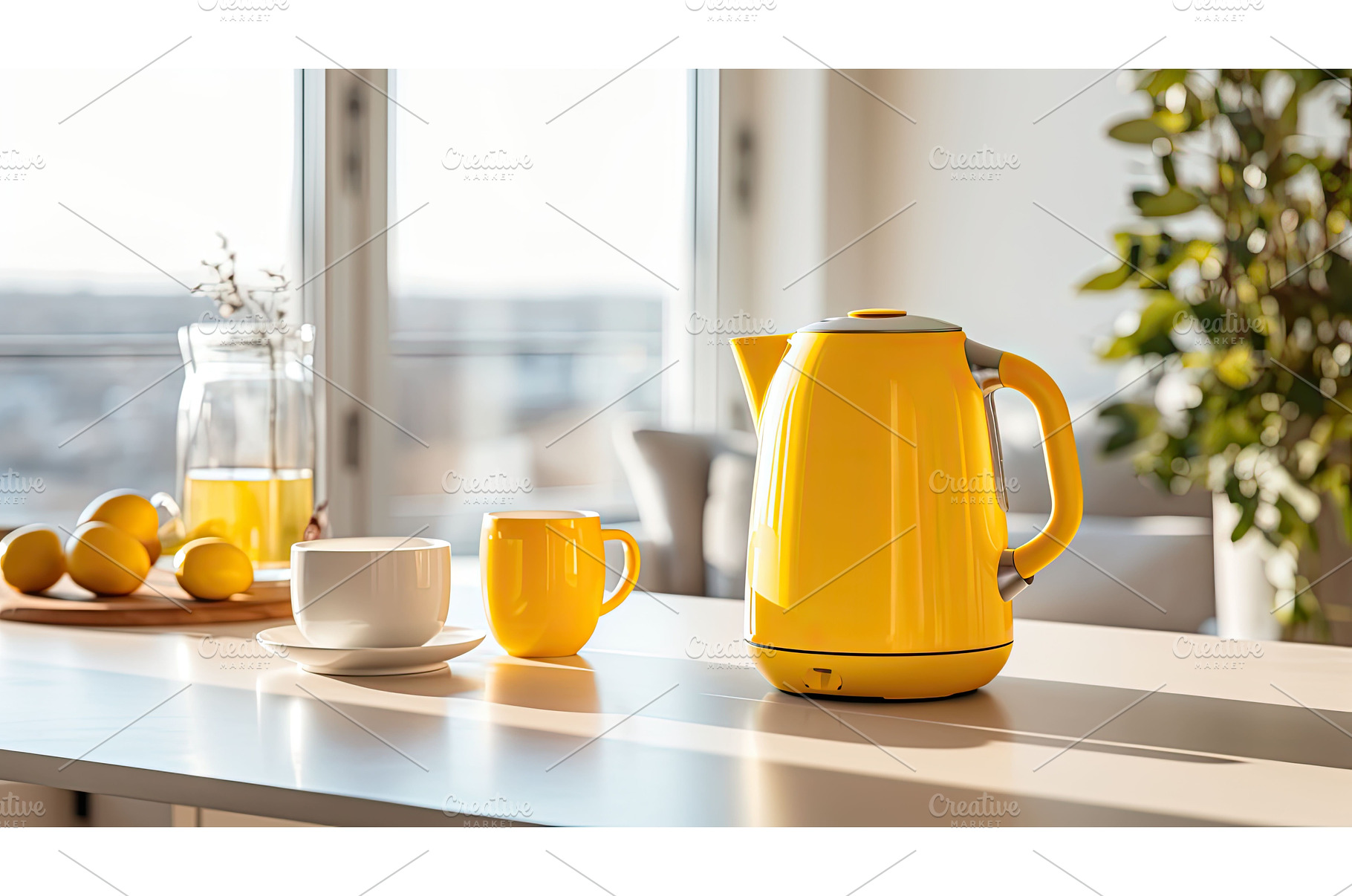 kettle yellow electric ai generated, a Food & Drink Photo by pikepicture