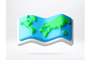 World map as 3d vector illustration., an Object Illustration by Abscent