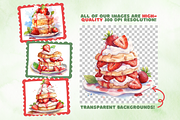 Strawberry Shortcakes Clip Art, a Food Illustration by Whimsy & Wishes (Thumbnail 2 of 4)