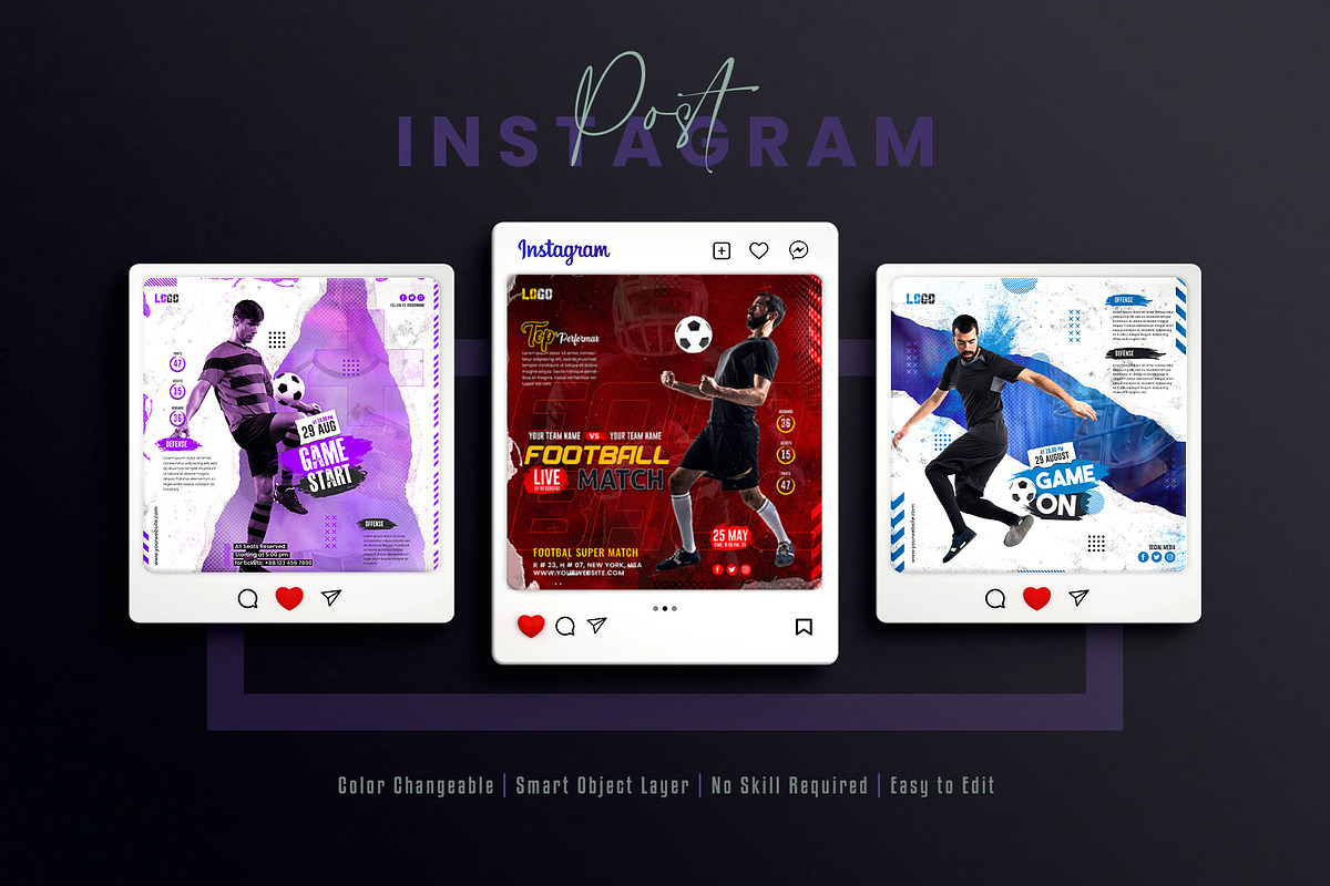 Football Soccer Social Media Post, a Social Media Template by Creative_View (Photo 5 of 8)