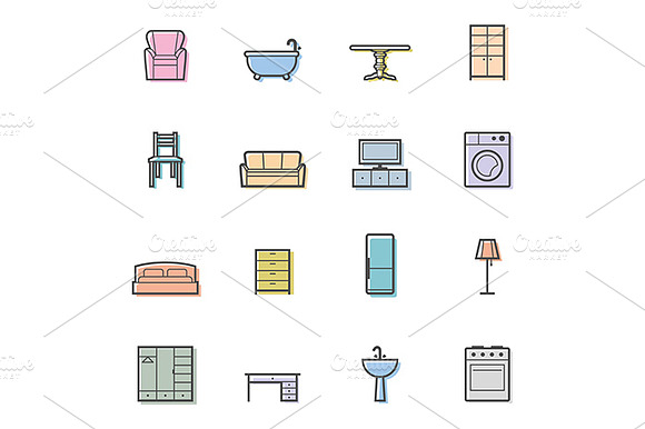 Home Furniture Icon Set