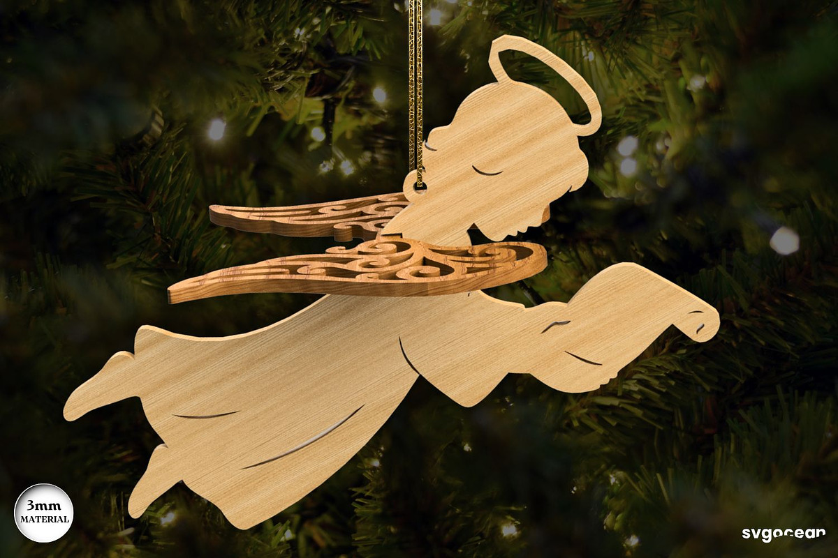 3D Christmas Angels Ornament Bundle, a Decorative Illustration by svgocean (Photo 9 of 20)