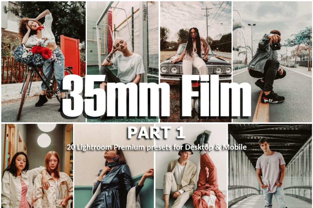 20 Lightroom Presets 35mm Film p1, a Preset Add-On by PerfectStudioPresets (Photo 1 of 10)