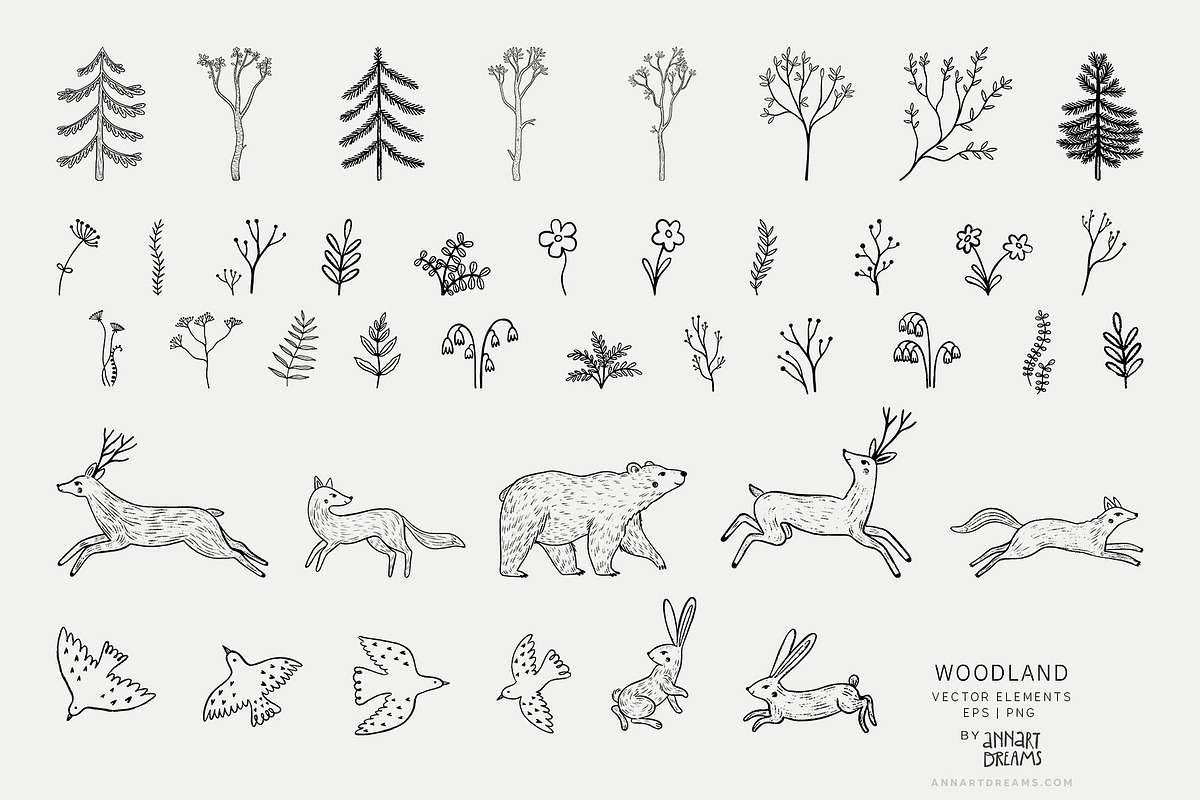 WOODLAND. Wall mural & Patterns, a Wallpaper Graphic by annartdreams (Photo 7 of 11)