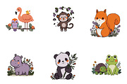 Cute Animals Clipart Bundle, a Seasonal Illustration by CreationArt (Thumbnail 2 of 7)