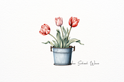 Realistic Tulip in Vintage Pot, an Illustration by New-School-Wave (Thumbnail 3 of 5)