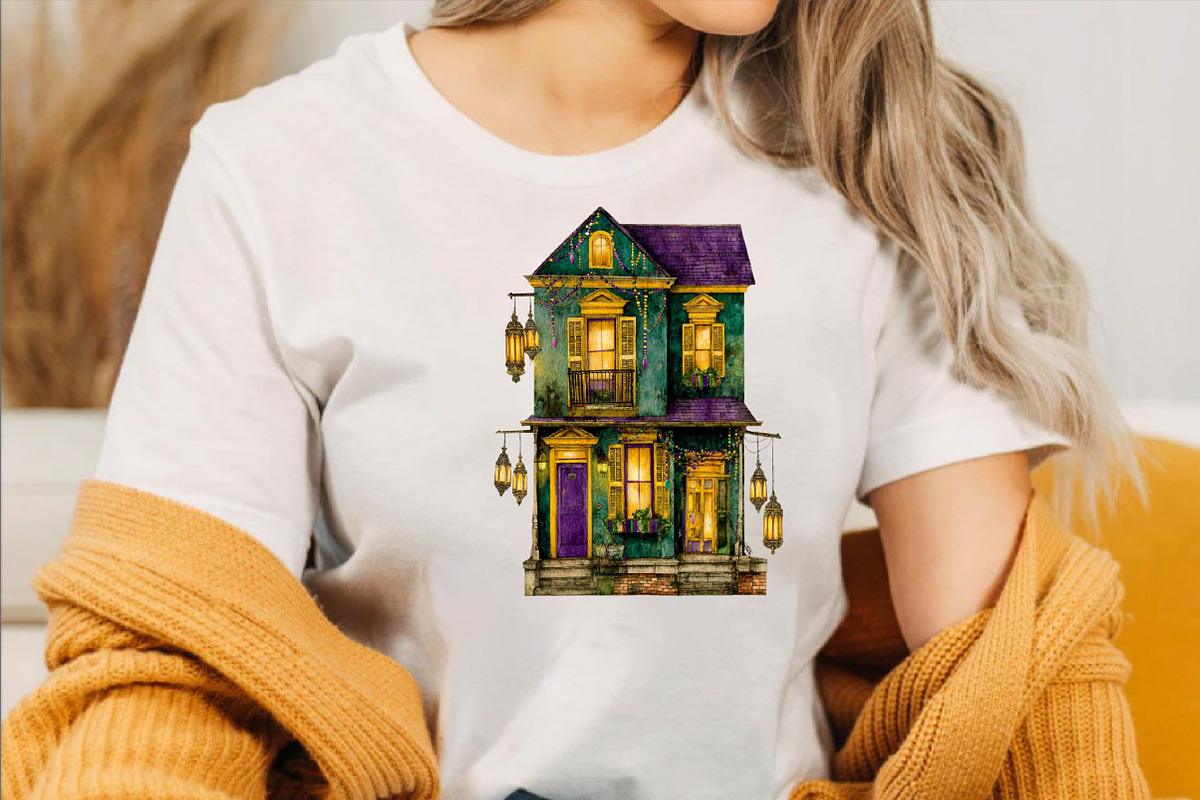 Watercolor Mardi Gras House Clipart, an Illustration by SVGArt (Photo 3 of 7)
