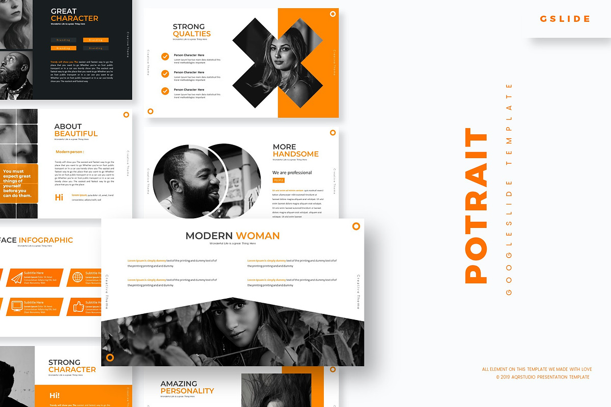 Potrait - Google Slides Template, a Presentation Template by AQR Studio (Photo 1 of 4)