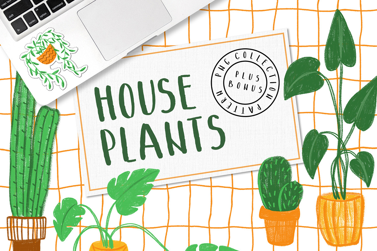 HOUSEPLANTS – PNG & Patterns Pack, an Object Illustration by Yashroom (Photo 1 of 3)
