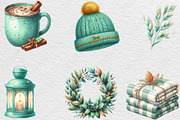 Mint Fresh Green Autumn Clipart, an Illustration by Black Bird Studio (Thumbnail 2 of 6)