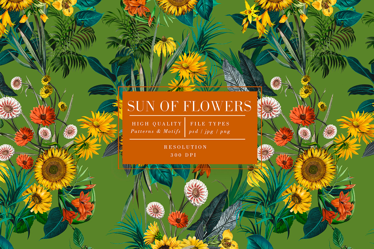 Sunflower Pattern denim, a Wallpaper Graphic by Luiz da Rolt Grathwohl (Photo 3 of 10)