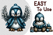 Whimsical Christmas Icy Blue Penguin, an Illustration by cherrydesign (Thumbnail 4 of 4)