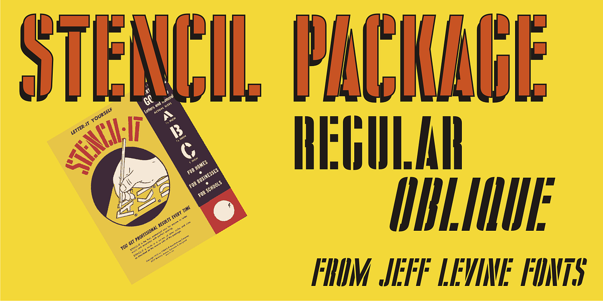 Stencil Package JNL, a Sans Serif Font by Jeff Levine Fonts