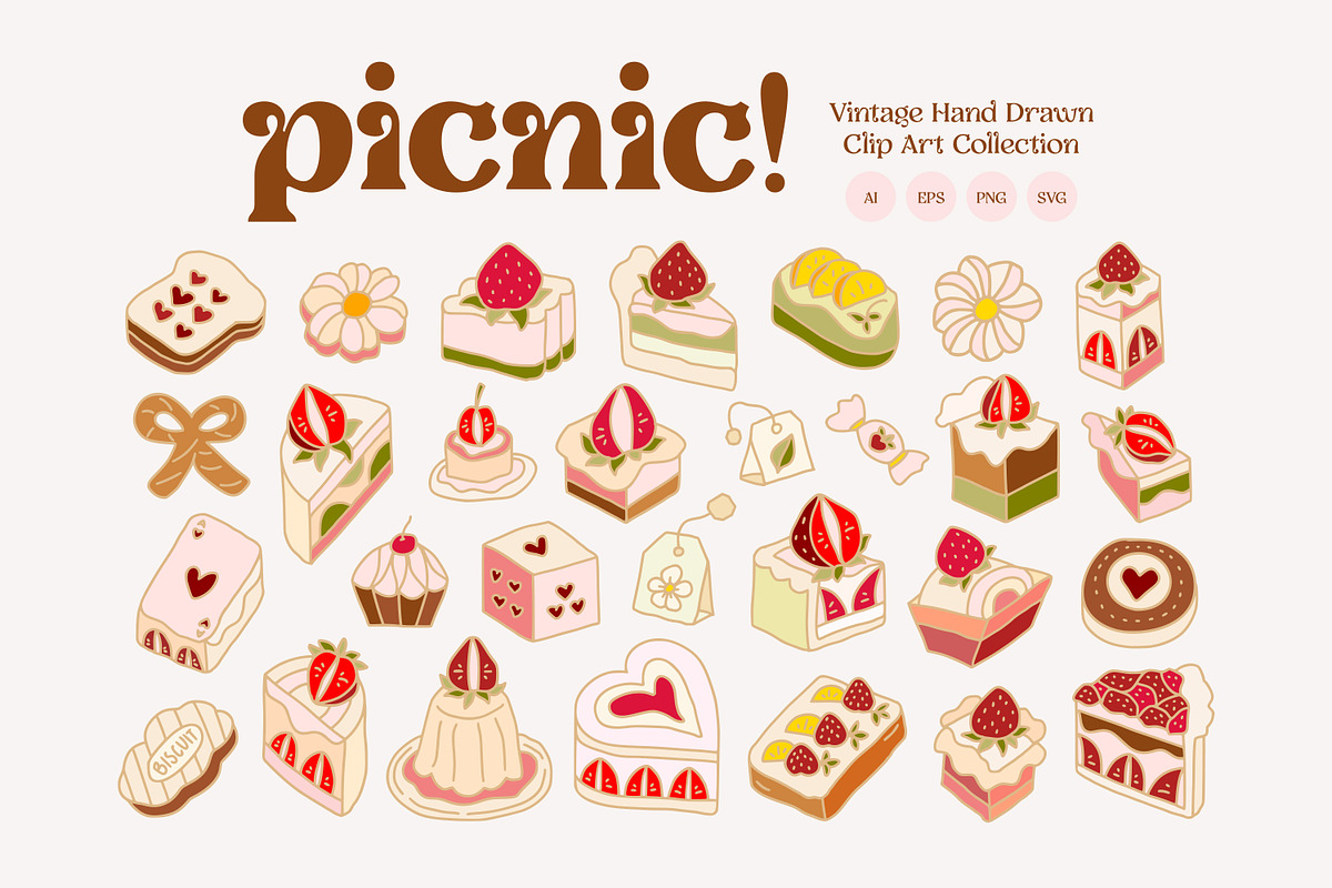 PICNIC! Whimsical Hand Drawn Pastry, a Food Illustration by Artflorara (Photo 1 of 11)