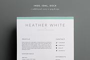 3 Page Resume Template | INDD + DOCX, a Resume Template by BlackDotResumes (Thumbnail 1 of 6)
