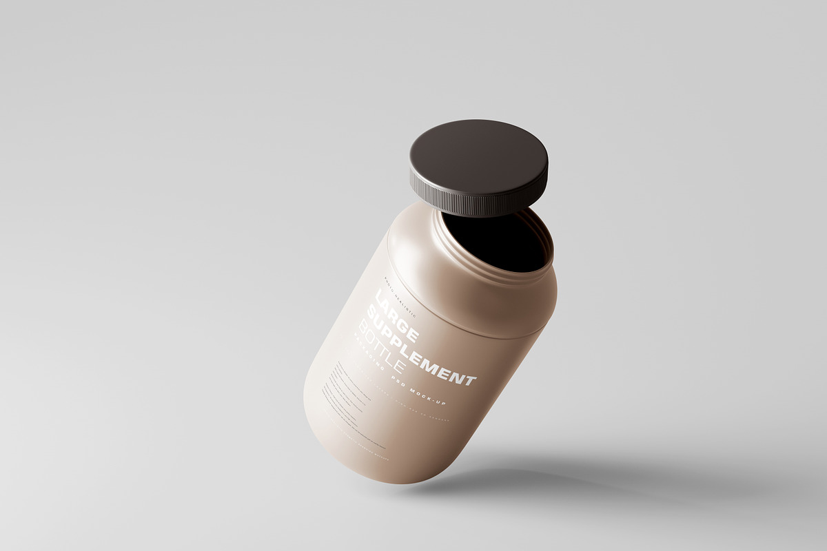Supplement Jar Mockup, a Cups & Container Mockup by pmvch (Photo 3 of 9)