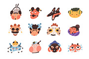 Funny abstract character avatars set, an Animal Illustration by Good Studio (Thumbnail 2 of 5)