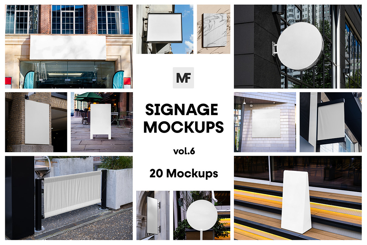 Signage Mockups vol.6 - Sign Mockups, a Mockup by MockupForest (Photo 1 of 8)