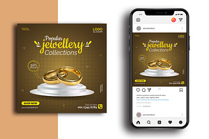 Jewelry social media Instagram post, a Social Media Template by Vectorzone