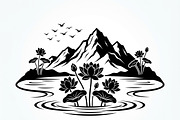 60 Lotus Mountain Harmony Silhouette, an Empty State Illustration by Amazin_art (Thumbnail 3 of 31)