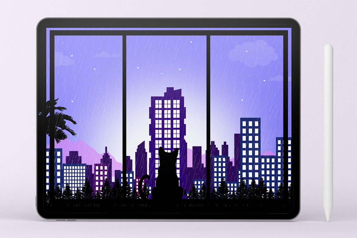 Cityscape Stamp Brushes Procreate, a Brush Add-On by aivos (Photo 4 of 9)