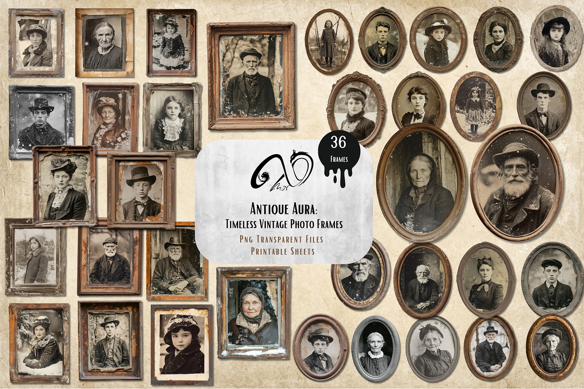 Antique Aura: Vintage Photo Frames, a Person Illustration by NiiiNArt (Photo 1 of 9)