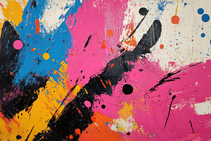 Abstract Colorful Painting Pink Blue, a Photo by Pixeness Studio