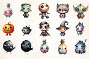 Whimsical Halloween Clipart, an Illustration by DreamCafeArt (Thumbnail 4 of 8)