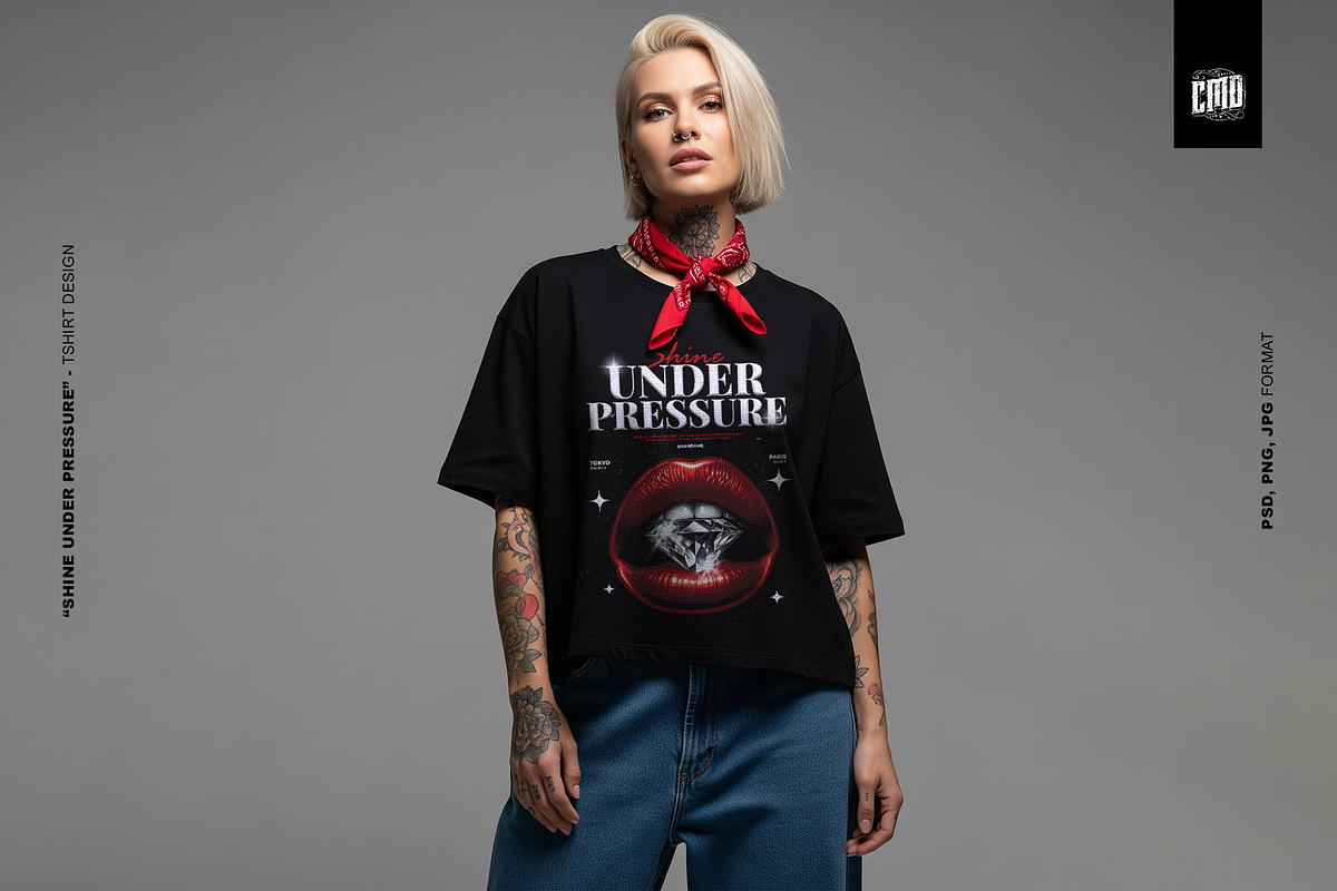 SHINE UNDER PRESSURE - Tshirt Design, an Object Graphic by Cmd Project (Photo 4 of 10)
