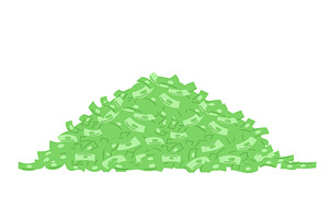 Big pile green money bills. Pyramid, a Finance Illustration by Vectorbuum
