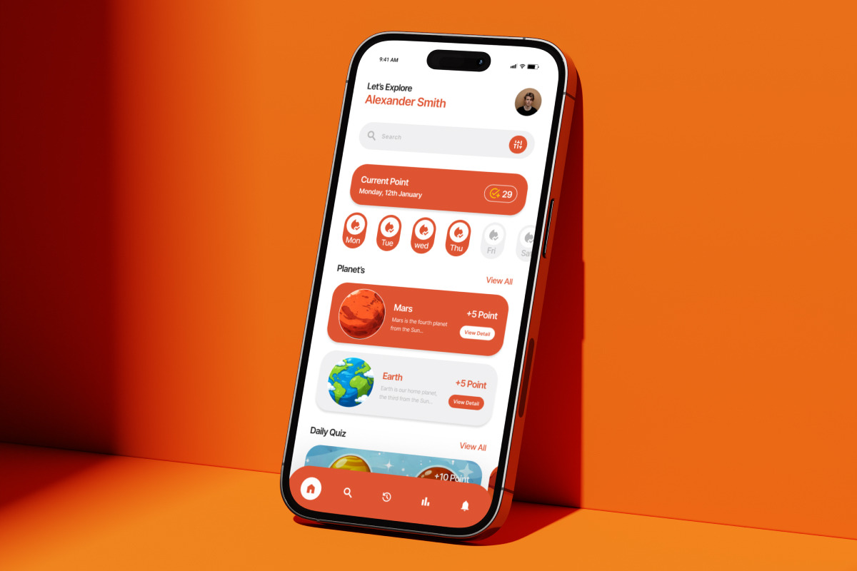 Space Academy Training Quiz App, an App Template by productype1 (Photo 5 of 5)