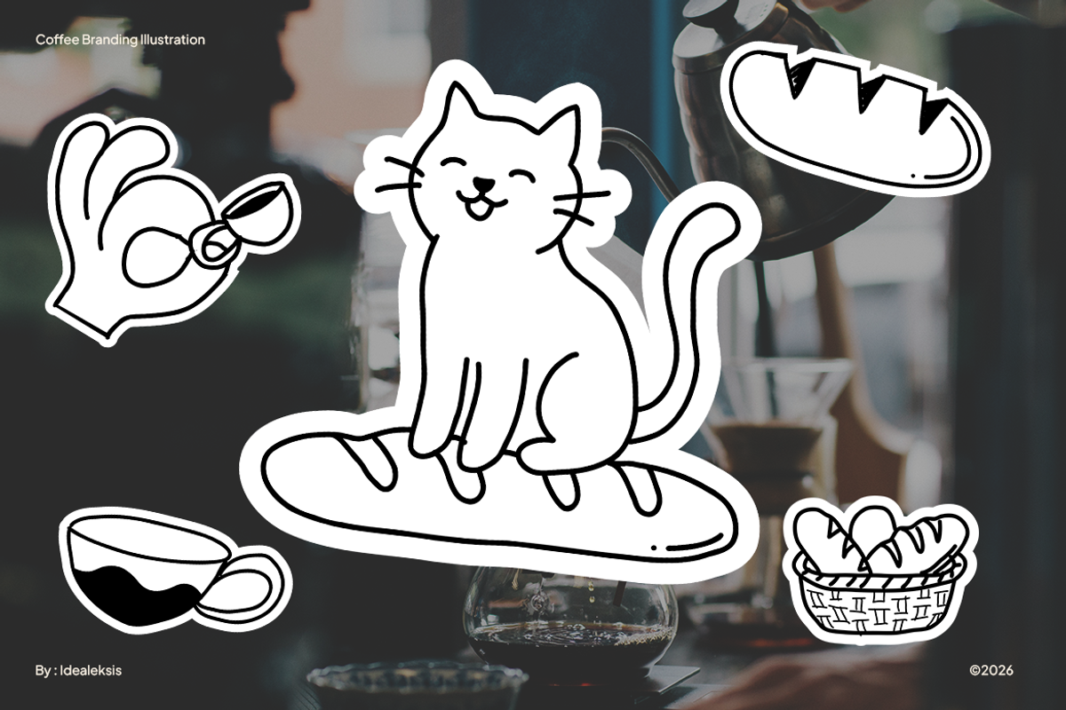 Coffee Branding Illustrations, an Object Graphic by Ideal Eksis (Photo 2 of 8)