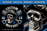 Biker Skull with crossed pistons., a Decorative Illustration by Harry Kasyanov (Thumbnail 1 of 3)
