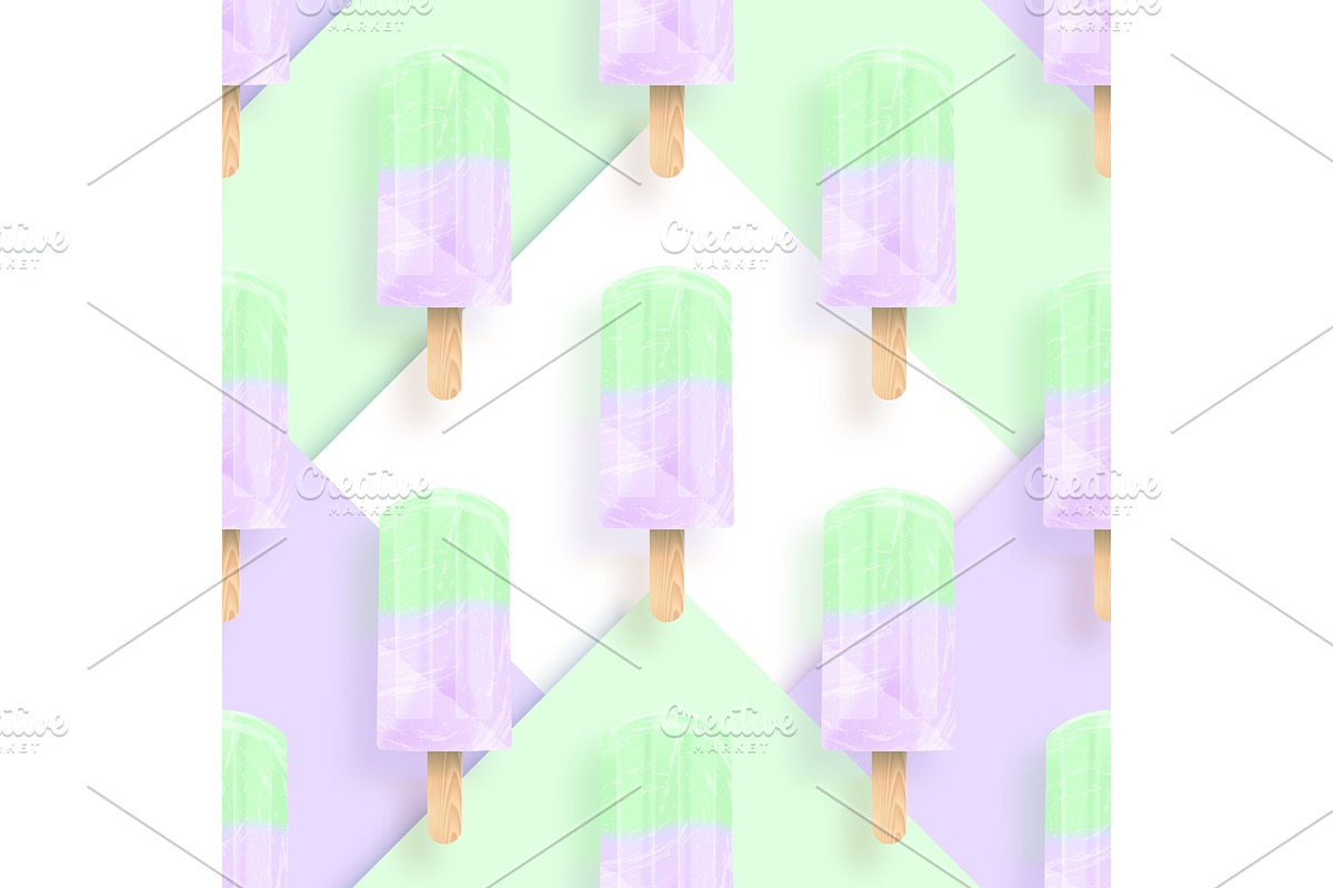 Ice cream seamless pattern, a Pattern Graphic by Flying tambourine