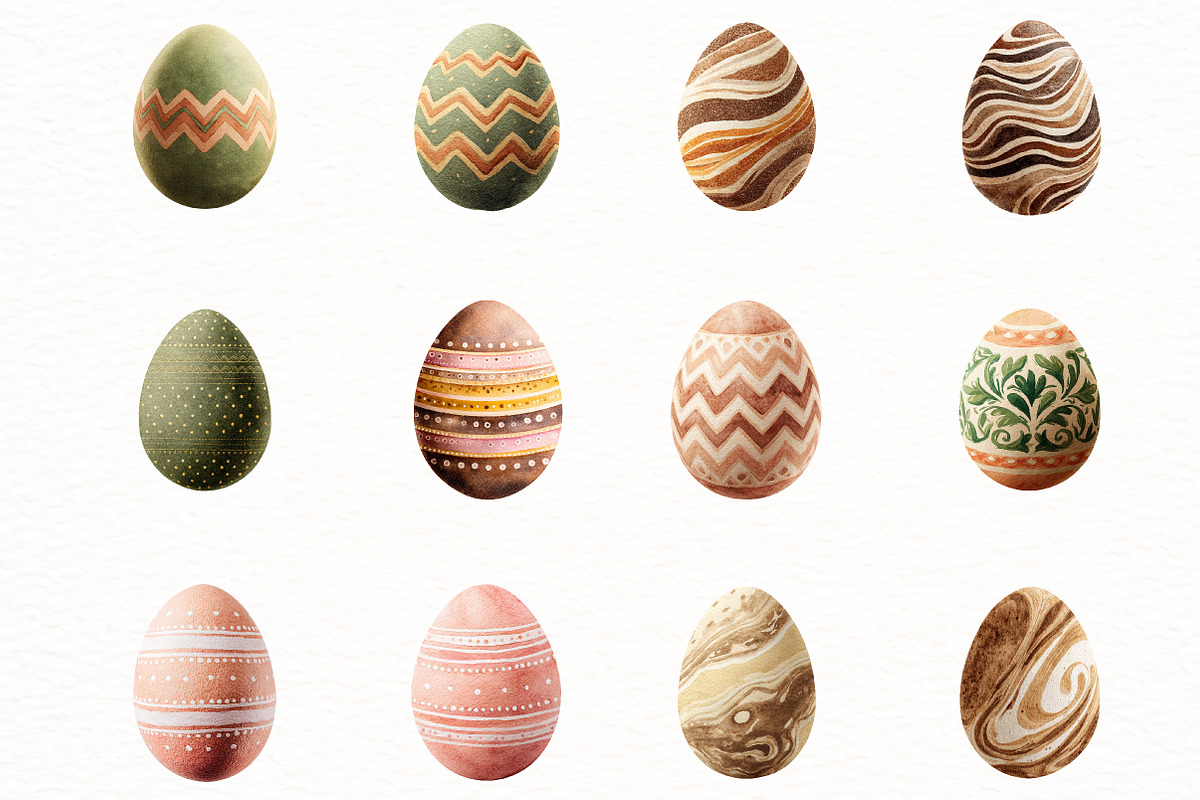 Watercolor Easter egg clipart, an Illustration by Designworld (Photo 4 of 5)