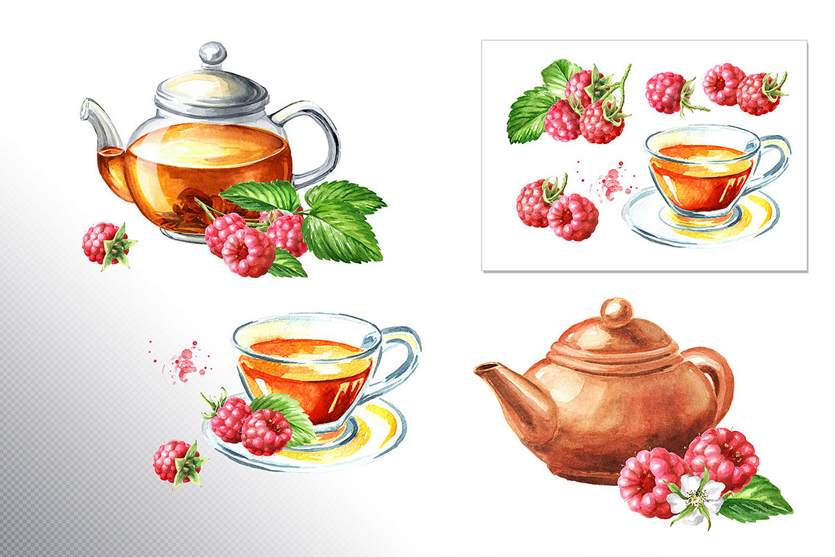 Summer Raspberries. Watercolor set, a Food Illustration by Daria Ustiugova (Photo 21 of 26)