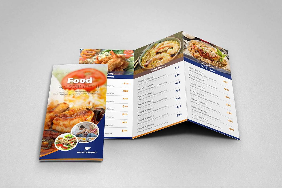 Food Restaurant Trifold Template, a Brochure Template by JanySultana (Photo 10 of 13)