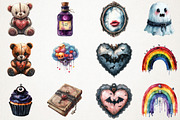 Cartoon Goth Sublimation Clipart, an Illustration by RobertsArt (Thumbnail 6 of 7)