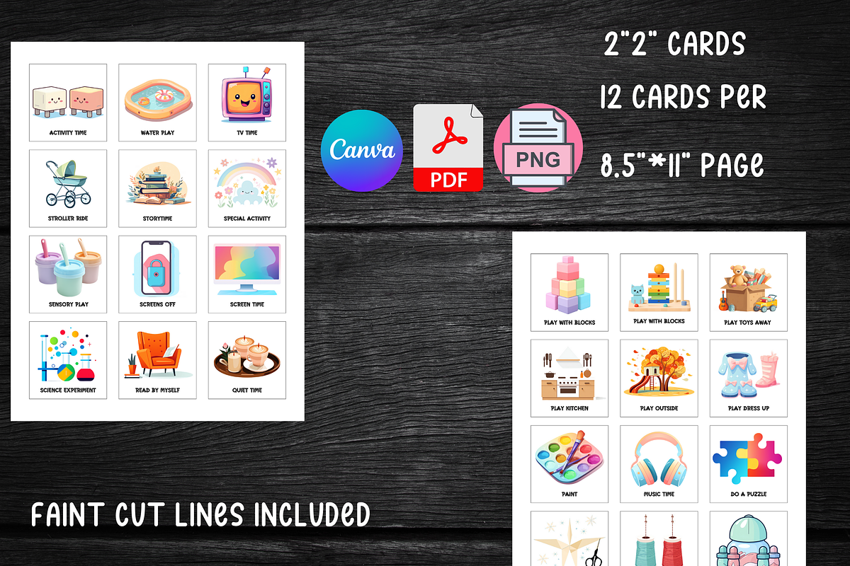 Editable Kids Daily Routine Cards, a Card Template by LA Design (Photo 3 of 12)