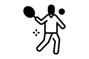 Athletics badminton solid icon, a Solid Icon by Creative priyanka
