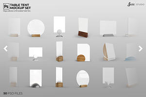 50 PSD Table Tent Mockup Collection