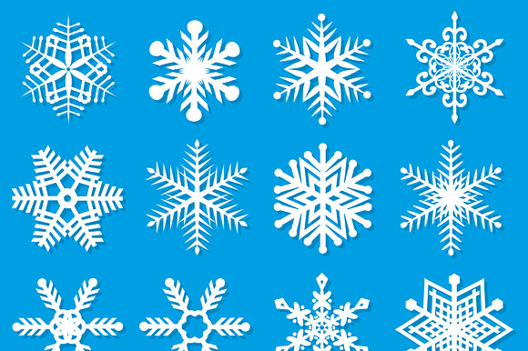 Snowflakes set flat preview 2